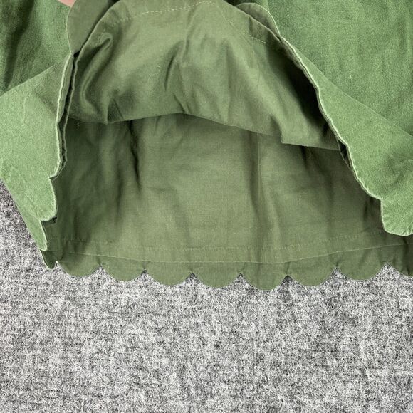 J.Crew Skirt Womens 2 Sage Green Elastic Adjustable Waist Cotton Linen Textured - Picture 3 of 10